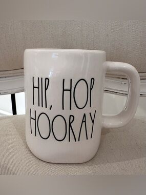 NWT Rae Dunn White and Black 'Hip Hop Hooray' Ceramic Mug
